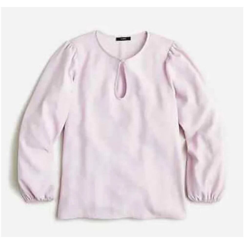 NWT J.Crew Puff-Sleeve Satin Back Crepe Top In Lavender Size XSP